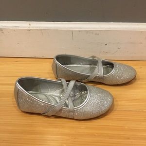 Kids Silver sparkly ballet flats size 13